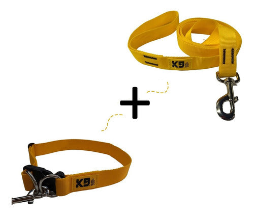 Adjustable K9 Dog Trainers Collar + 5M Leash Set for Dogs 60