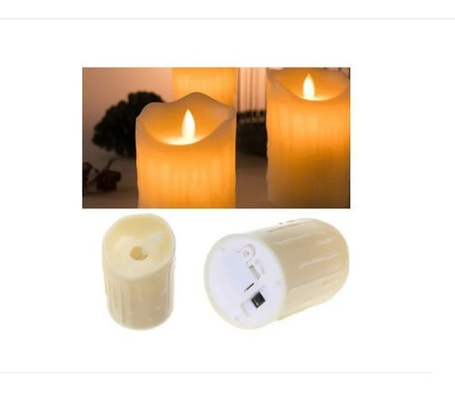 CANDLES Set of 3 LED Pillar Candles with Warm Flickering Flame Effect - Battery Operated 1