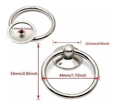 Honjie Drawer Ring Pull Drop Ring Knobs In Silver Tone - (5 Pcs) 1