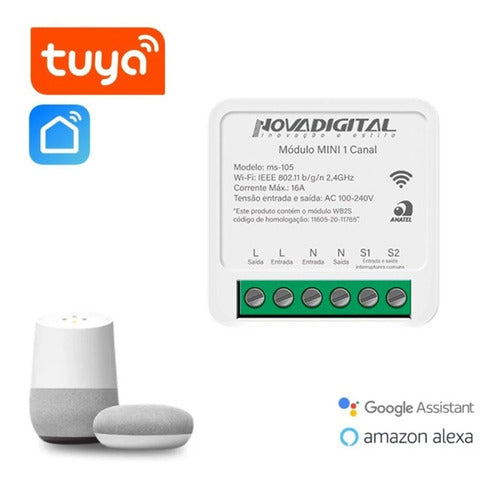 Interruptor Relé Mini Wifi 1 Canal 16a Tuya Smart Life Alexa 2