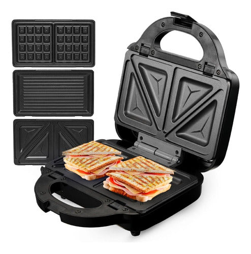 3-in-1 Non-Stick Sandwich Maker Waffle Iron Suono HOG0162 CTS 0
