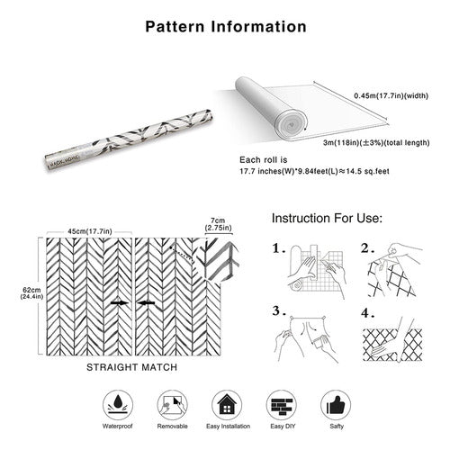 Haokhome - Papel Tapiz Moderno De Rayas Para Despegar Y Pega 7