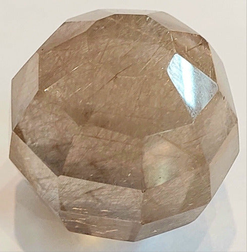 Faceted Rock Crystal Sphere with Rutilated Quartz Titanium Rutilo Inclusions 1
