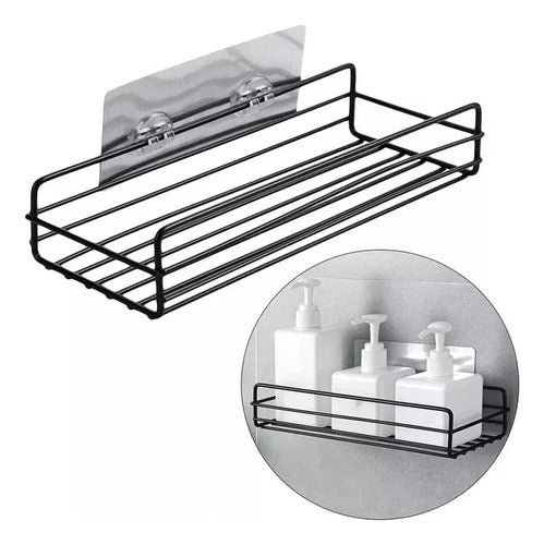 Self-Adhesive Metal Bathroom Shelf Organizer Multipurpose 0