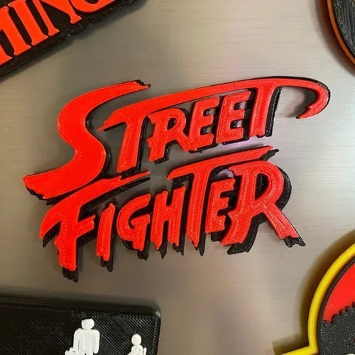 PlasticMonkey.3D Street Fighter Logo Decorative Magnet *3D Printed* 1