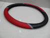 Iael Steering Wheel Cover - Fabric and Leatherette 38 Cm Ø Black/Red Cod Cv-016 1