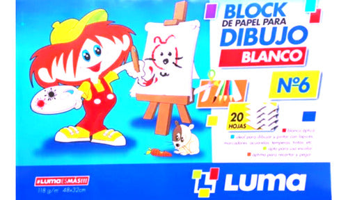 Luma White Drawing Pad Number 6 - 20 Sheets 0