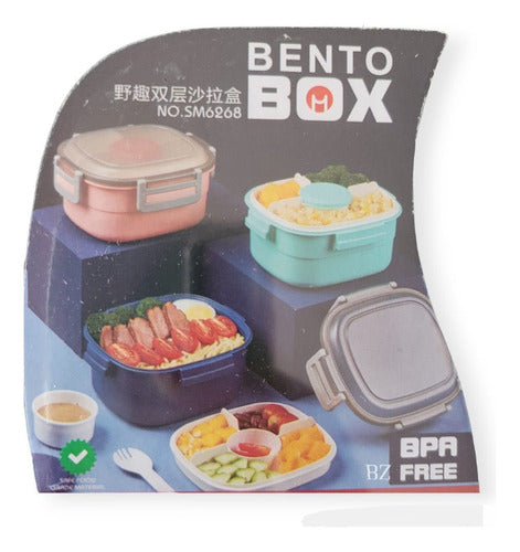 Square Lunchbox with Divider, Sauce Container, and Tray Belgrano 17