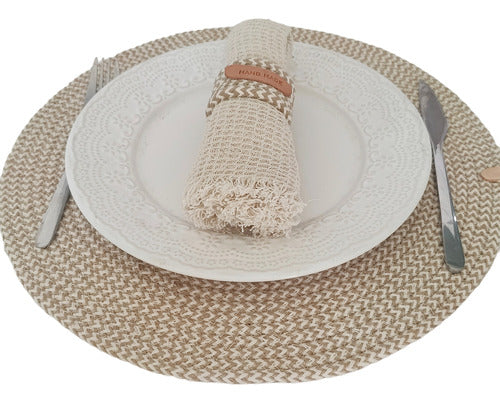 One In A Million Natural Fiber Jute Place Mats Pack of 2 - 37 cm Diameter 0