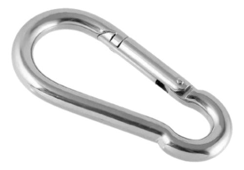 Matêzz 10 Galvanized Carabiners Locking Hook 50mm X 10 Units 0