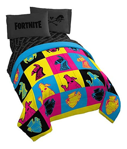 Jay Franco Fortnite Neon Warhol Juego De Cama Completo De 5 0