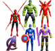 Set 5 Muñecos Avengers Ironman Spiderman Hulk Thanos Con Luz 0