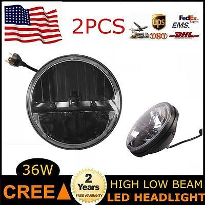 MelroseLight 2 X 36W 7'' LED Headlights Jeep Wrangler CJ TJ JK LJ High Low Beam 0