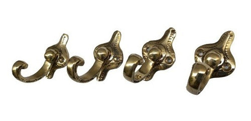 Percheros de Bronce. Ganchos Percha Simple Bronce Macizo, Art Nouveau N° 405 0