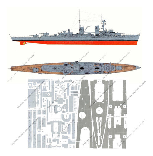 Dkm Königsberg [crucero Ligero] 1.200 Papercraft 0