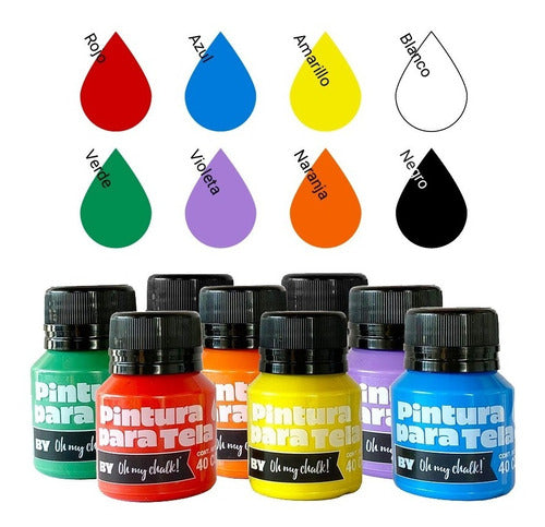 Oh My Chalk! Fabric Paint 16 Pot Kit ABC Fluo Metal 1