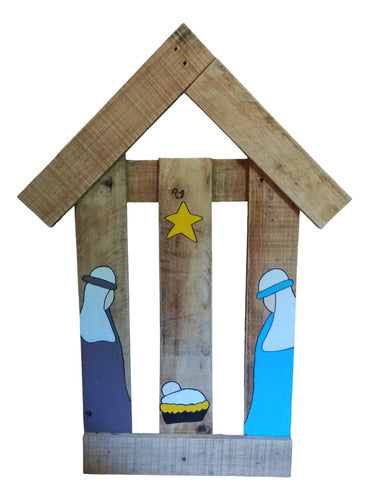 Arte en Palets: Handcrafted Wooden Nativity Scene - Fence Style 3