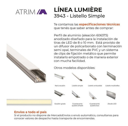 Atrim Profile Aluminum LED Complete Recessed Strip 2