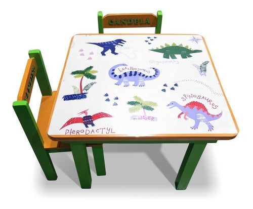 MyA Table + 2 Painted and Hydro-lacquered Children's Chairs 0