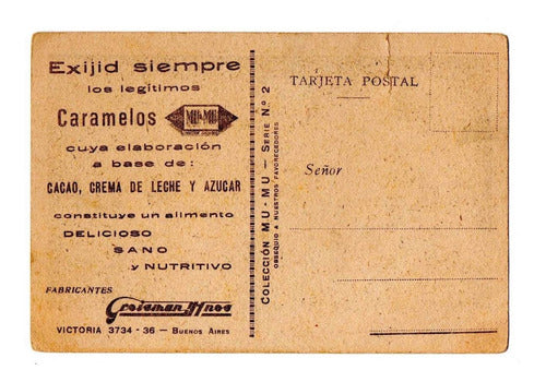 Tarjeta Postal Publicidad Caramelos Mu-mu - Argentina 1