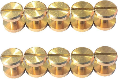 DGOL 50 Pairs Brass Backscrews Golden Leather Fasteners Sturdy Binding Rivets 0