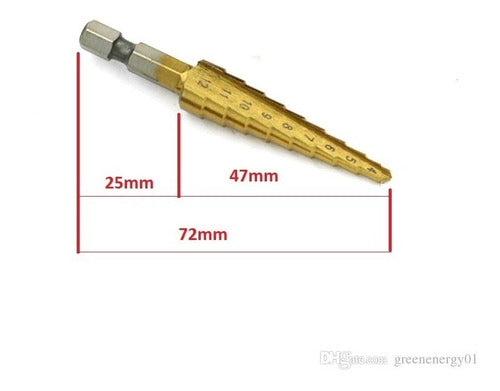 STEP DRILL Mecha Fresa Escalonada Titanio Taladro 4 A 12 Mm Microcentro 1