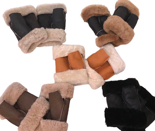 Corderito Natural Fingerless Gloves for Women 0