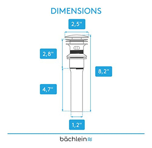 Bachlein Bathroom Sink Drain - Brushed Nickel Pop Up Drain 5
