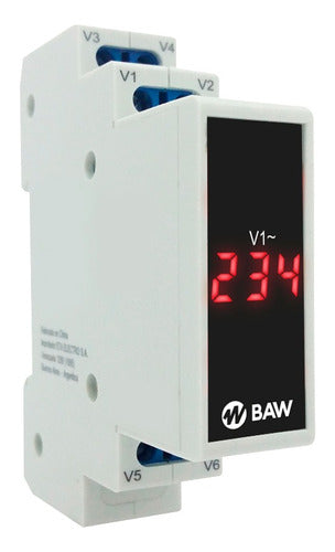 BAW Digital Volt Meter Single Phase 3 Digits Din 80-500v 0