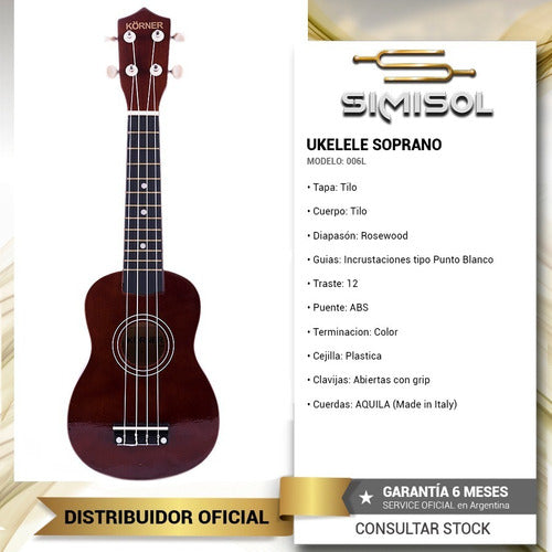 Korner Ukelele Soprano Color Wooden Quality 1