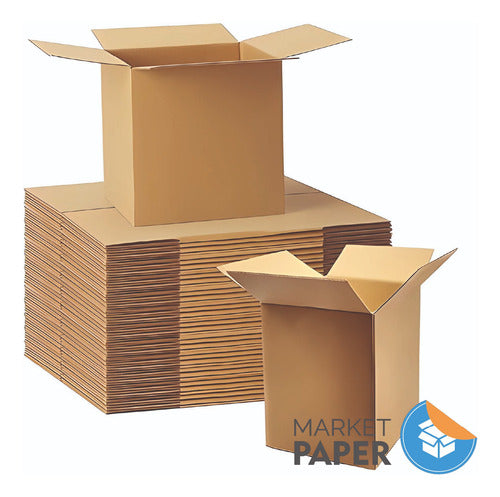 Market Paper Reinforced Cardboard Packing Box 30x20x20 for Moving Pack of 25 3