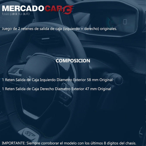 Citroën Juego 2 Retenes Salida De Caja P/ Citroen C3 - Originales 1