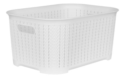 Set of 10 Large Rattan-like Plastic Organizing Boxes 53x33x29 9