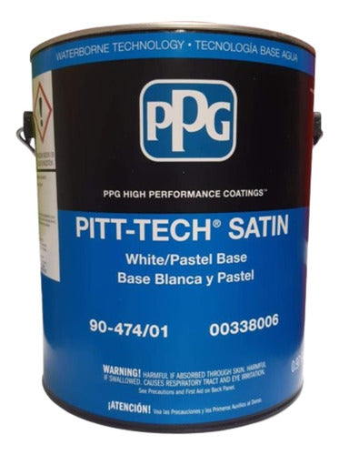 Ppg Pitt- Tech Esmalte Acrílico Hidrosoluble Blanco - 3.78l 0