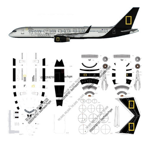 Boeing 757-200 National Geographic Papercraft Escala 1.120 0