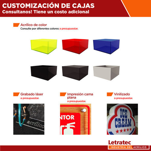 Caja Acril Con Tapa, Vitrina/contenedor Cta-202505 3