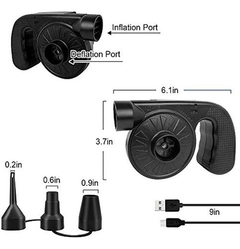 Bomba De Aire Con Batería Eléctrica Bompow Para Inflables, B 3