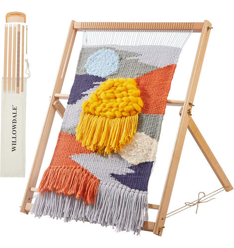 WILLOWDALE Wooden Loom for Beginners, Large Frame 64cm X 49cm 0