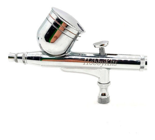 Dual Action Gravity Feed Airbrush 0.3mm Nozzle with 3m Hose 6