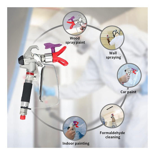 Pistola Pulverizadora De Pintura Sin Aire, Alta Presión, De 3