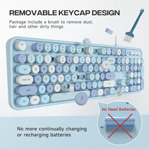 Atelus USB Wired Computer Keyboard - Retro Typewriter 1