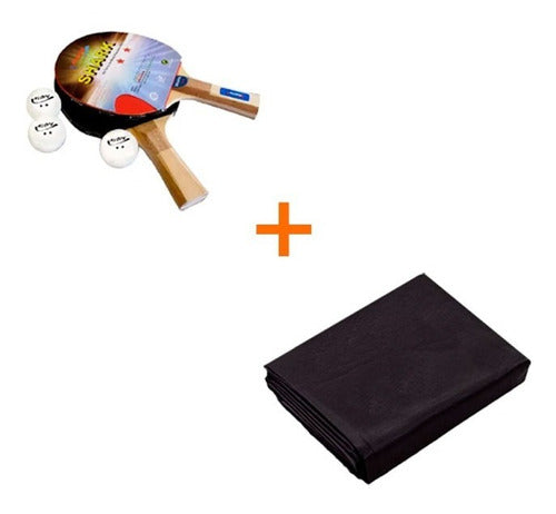 Kit Tênis De Mesa 5055 + Capa Impermeável Pong Pong 1