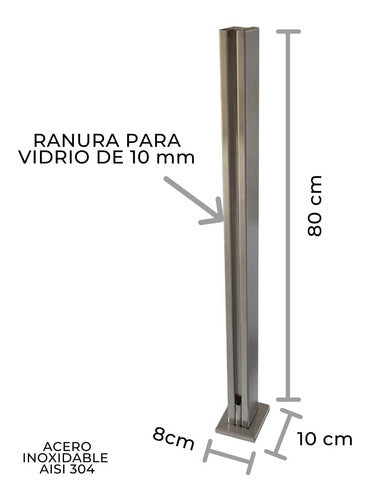 Acinox Stainless Steel Column for Glass Railing 80cm 1