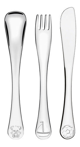 Tramontina Set of 3 Stainless Steel Baby Cutlery Le Petit 0