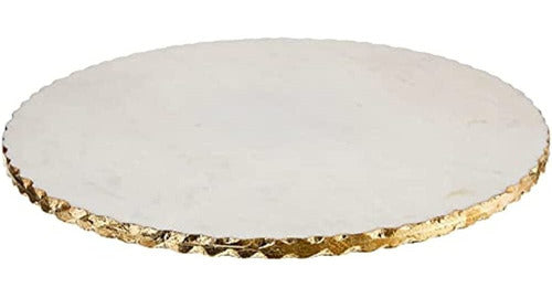 Mud Pie 41140011 Marble Lazy Susan White, 16  Dia 0