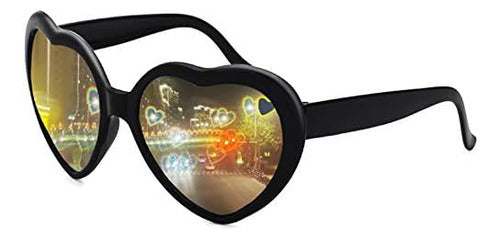 Kepoita Heart-Shaped Sunglasses, Diffraction Glasses with Heart Effect 0