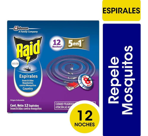 Espirales Raid Country 3 Packs De 12 Unid. 36 Unid En Total 1