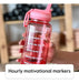 Takeya Motivational Water Bottle High Quality with Lid and Straw - Blue 1