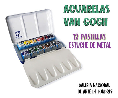 Van Gogh Set Acuarelas National Gallery 12 Pastillas En Lata 2