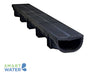 Generic Rejilla Lineal Exterior + Canaleta Piso 14x50cm Negra Pvc 5